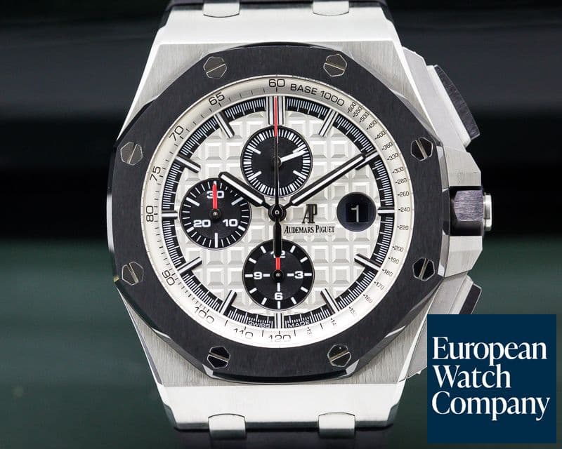 Image of Audemars Piguet Royal Oak Offshore Silver Dial Ceramic Bezel SS / Rubber