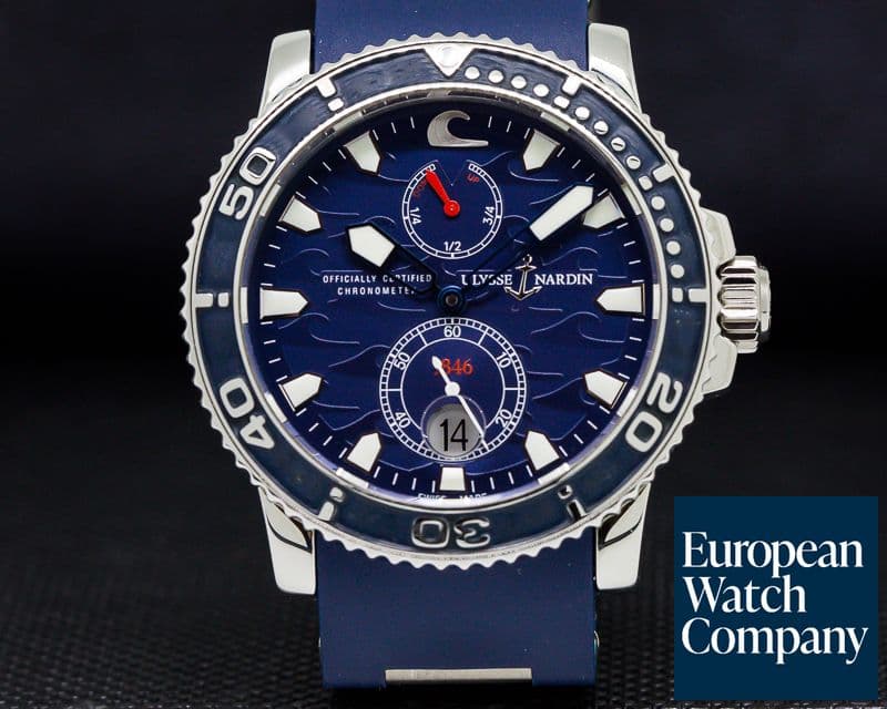 Image of Ulysse Nardin Maxi Marine Blue Surf SS Blue Dial / Rubber 