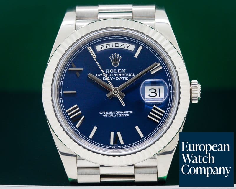 Image of Rolex Day Date President 18K White Gold Blue Dial 40MM