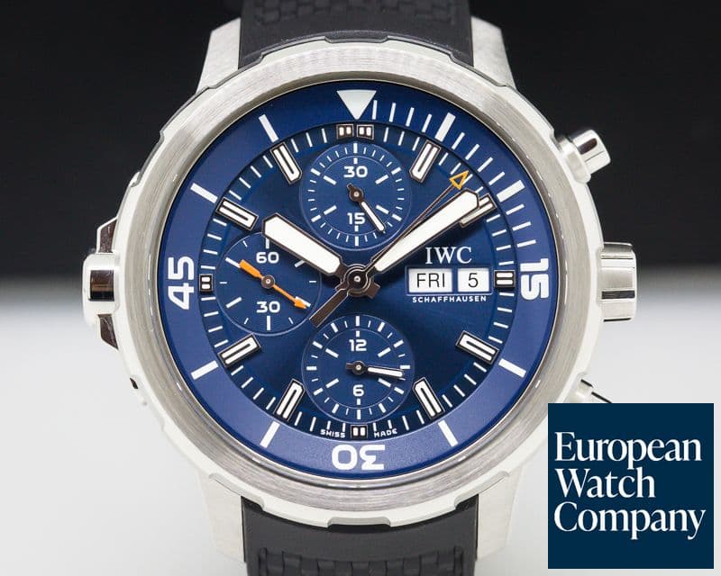 Image of IWC Aquatimer Chronograph SS / Rubber Blue Dial 