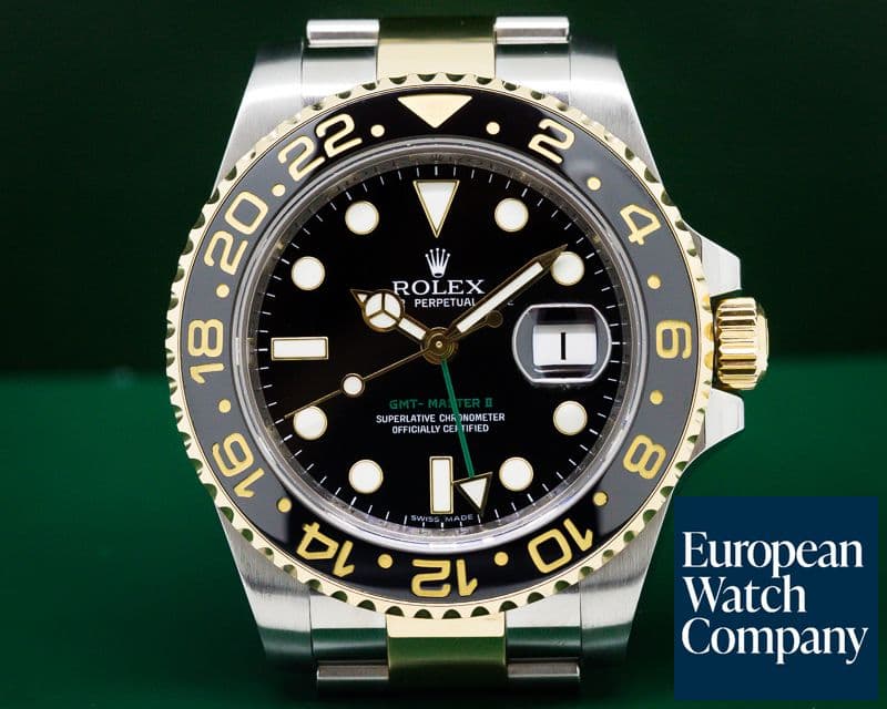 Image of Rolex GMT Master II  SS / 18K Yellow Gold Black Dial 