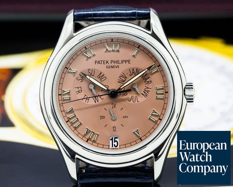 Image of Patek Philippe Annual Calendar 18K White Gold Rose Dial / Deployment Buckle