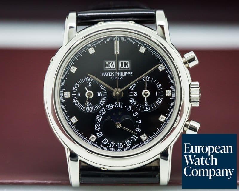 Image of Patek Philippe Perpetual Calendar Chronograph Platinum Black Diamond COLLECTOR QUALITY