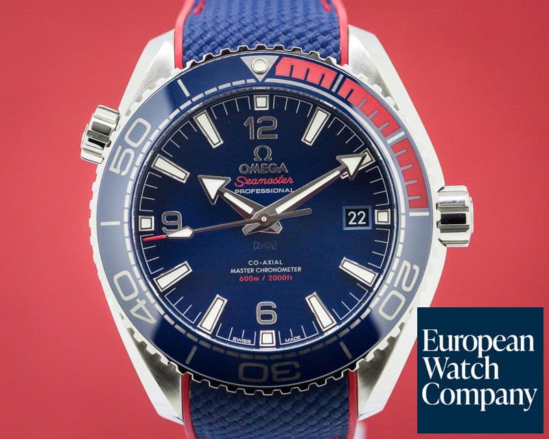 Image of Omega Seamaster Planet Ocean Co-Axial Blue Dial Pyeongchang 2018 Limited 