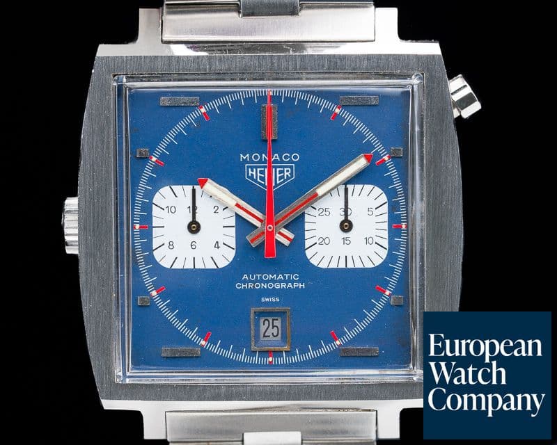 Image of Heuer Vintage Monaco "Steve McQueen" Blue Dial UNPOLISHED 