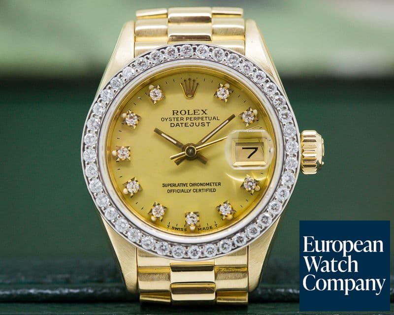 Image of Rolex Datejust Yellow GOld President / Diamond Bezel