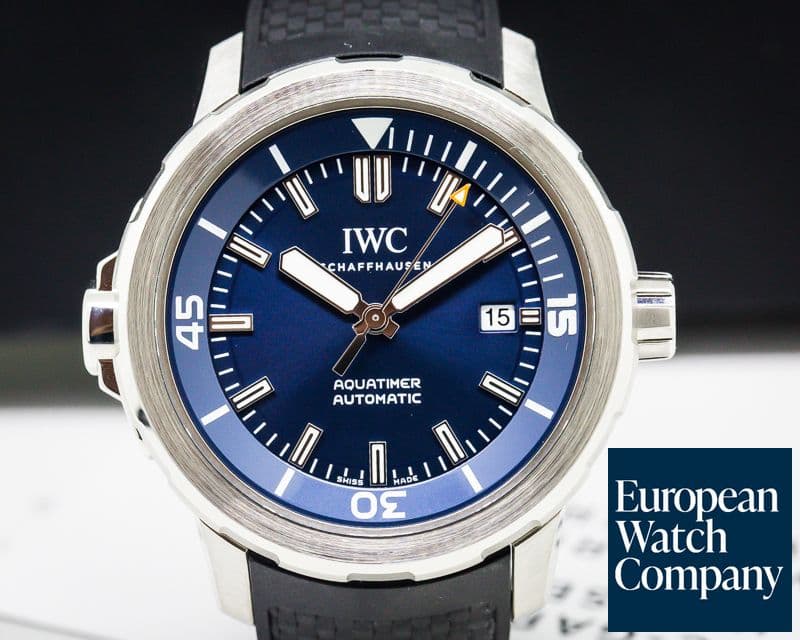 Image of IWC Aquatimer Automatic Expedition Jacques Cousteau Blue Dial SS / Rubber