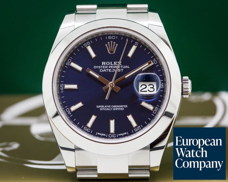 Image of Rolex Datejust 41 Blue Stick Dial SS 