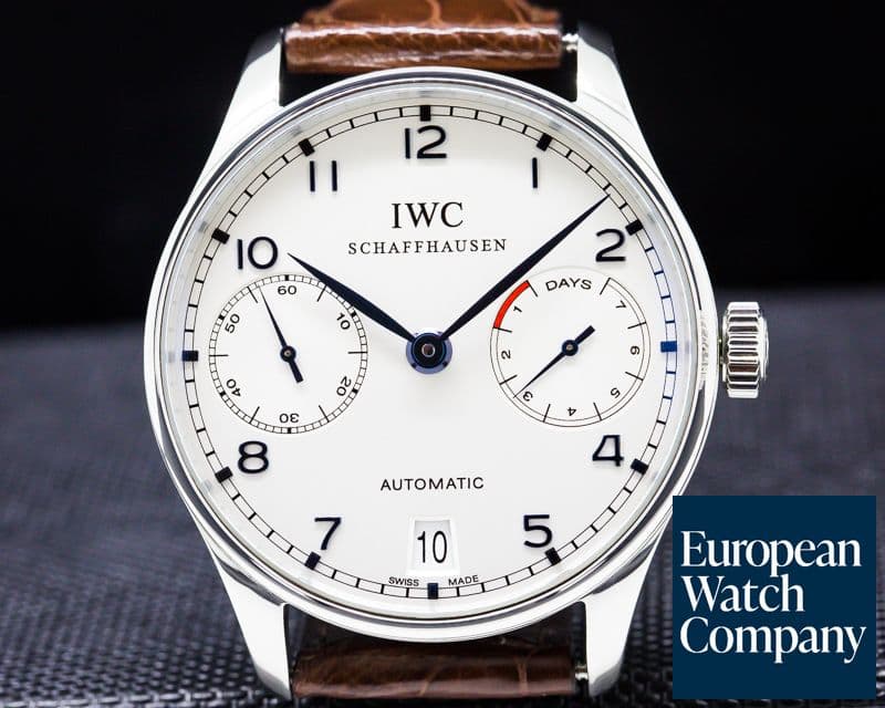 Image of IWC Portuguese 7 Day SS / Blue Numerals 