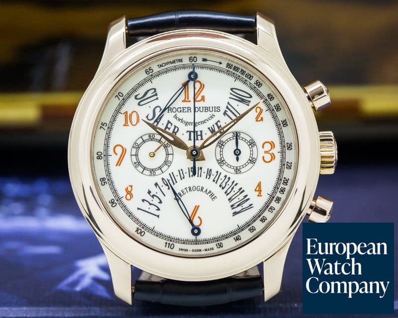 Image of Roger Dubuis Hommage Bi-Retrograde Chronograph Silver Dial 18K Rose Gold 