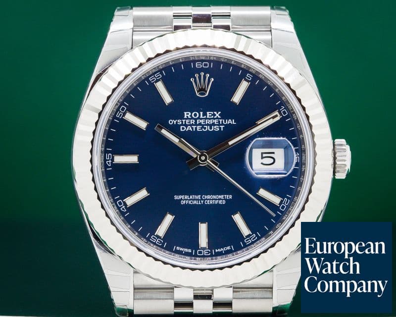 Image of Rolex Datejust 41 Blue Stick Dial SS UNWORN