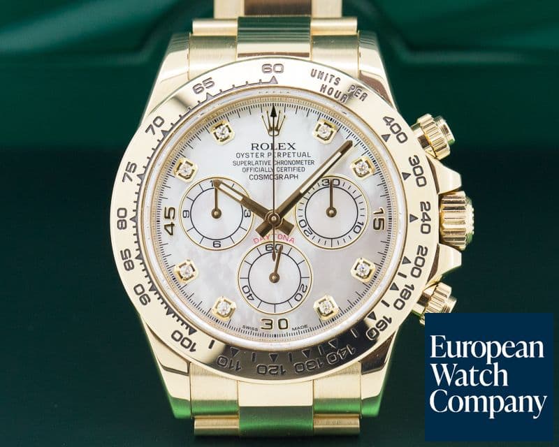 Image of Rolex Daytona Mother of Pearl Diamond Yellow Gold / Bracelet