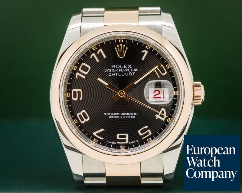 Image of Rolex Datejust Black Concentric Arabic Oyster SS / Rose Gold