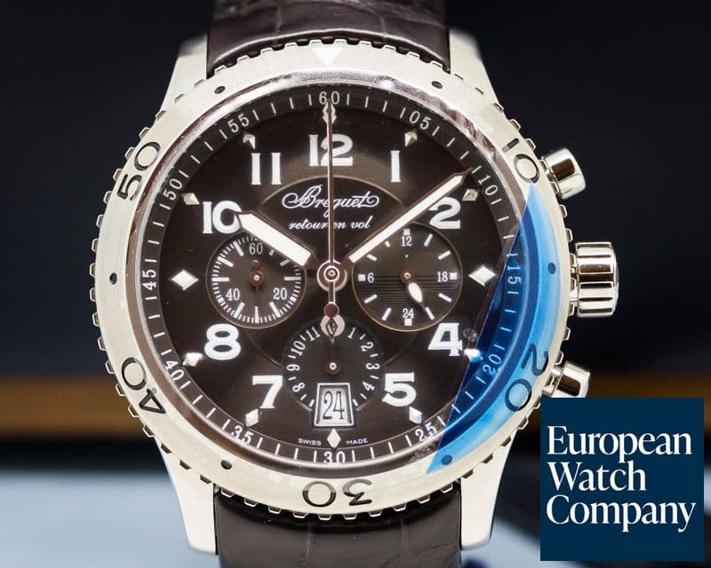 Image of Breguet Type XXI Flyback SS / Alligator Brown Dial UNWORN