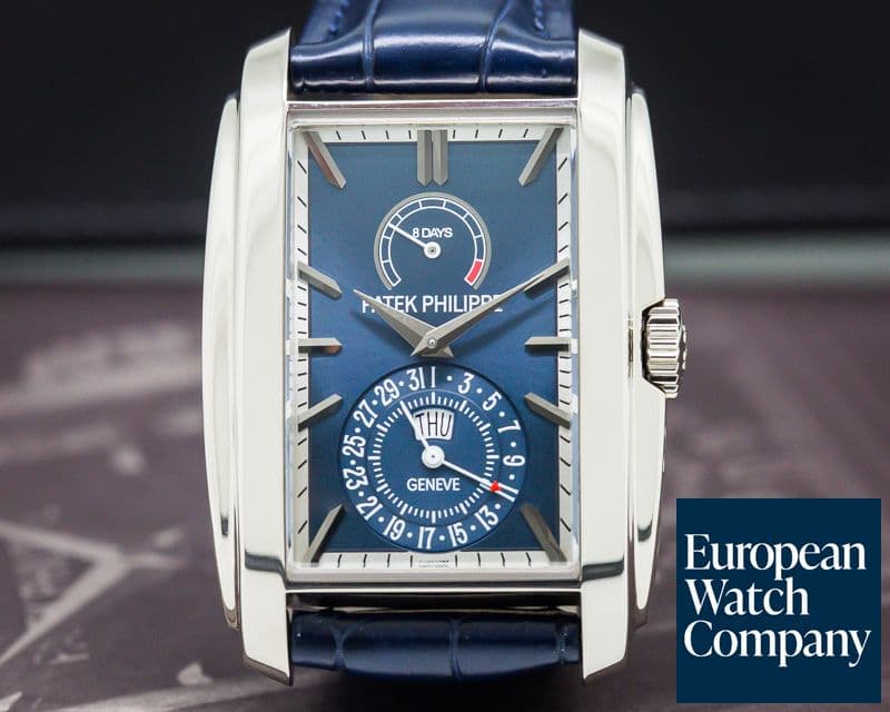 Image of Patek Philippe Gondolo 8 Day Manual Wind Blue Dial 18K White Gold