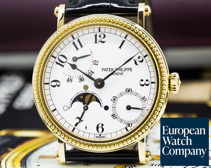 Image of Patek Philippe Moonphase Power Reserve 18K Yellow Gold Hobnail Bezel 