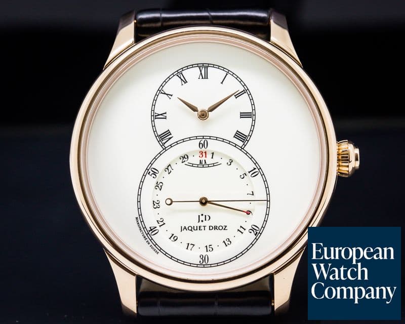 Image of Jaquet Droz Grande Seconde Quantieme Automatic Rose Gold Ivory Dial