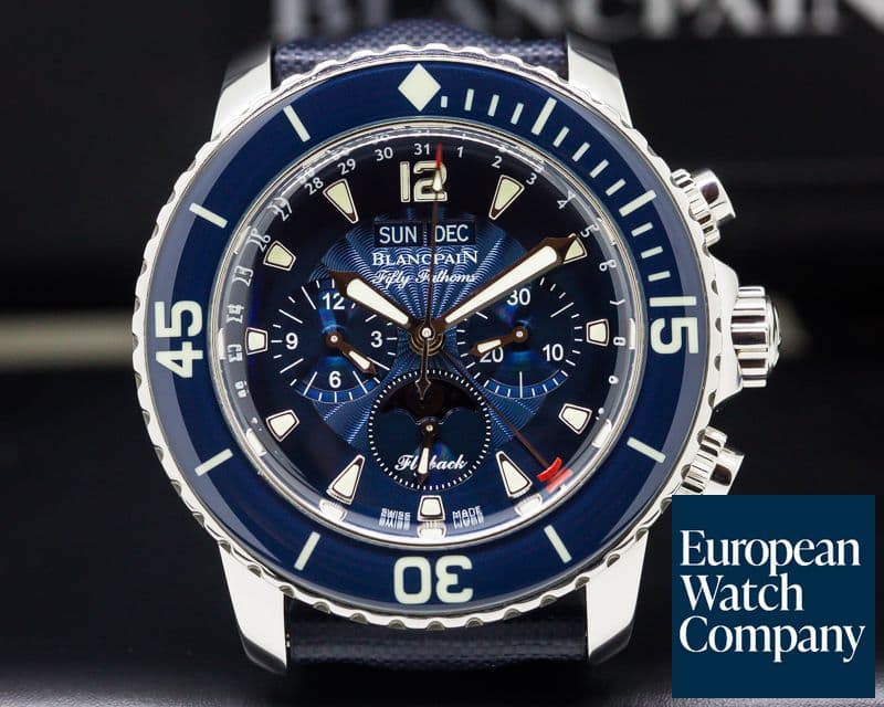 Image of Blancpain Fifty Fathoms Complete Calendar Flyback SS / Blue Dial
