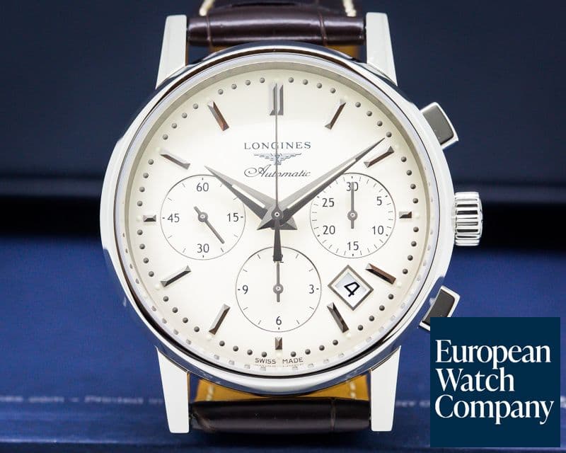 Image of Longines Heritage Chronograph White Dial Automatic SS