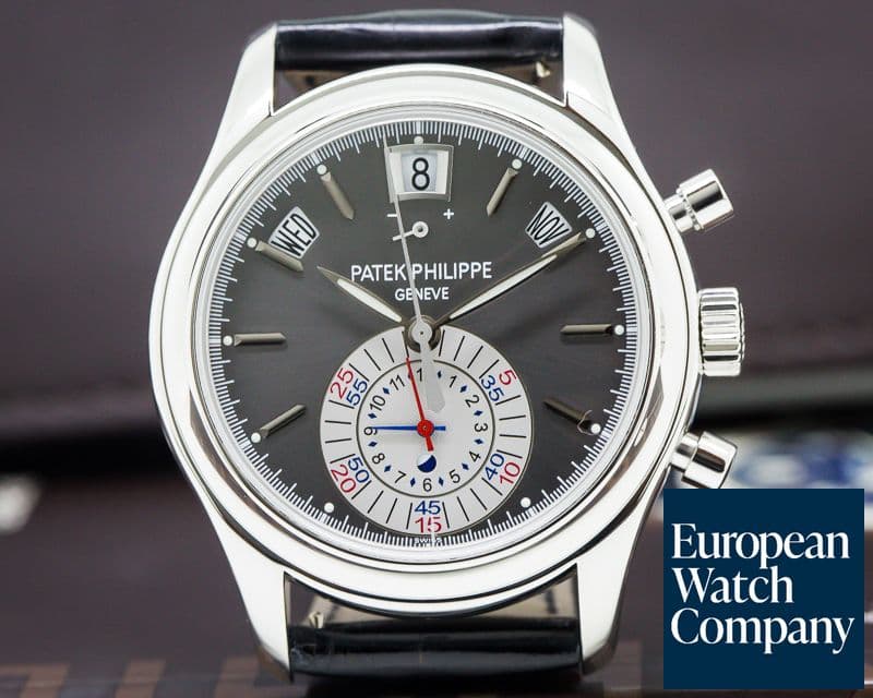 Image of Patek Philippe Annual Calendar Chronograph Platinum Grey Dial 
