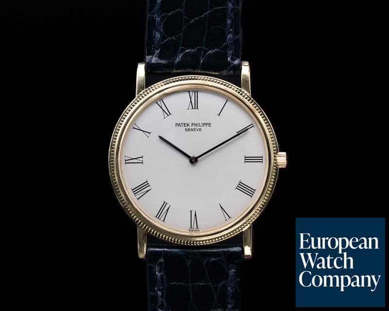 Image of Patek Philippe Calatrava 18K Yellow Gold Manual Wind Silver Roman Dial 