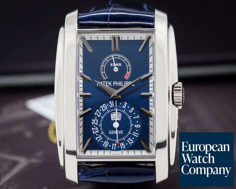Image of Patek Philippe Gondolo 8 Day Manual Wind Blue Dial 18K White Gold