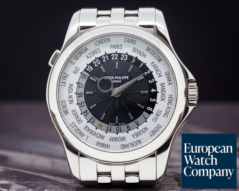 Image of Patek Philippe World Time 18K White Gold / 18K White Gold Bracelet