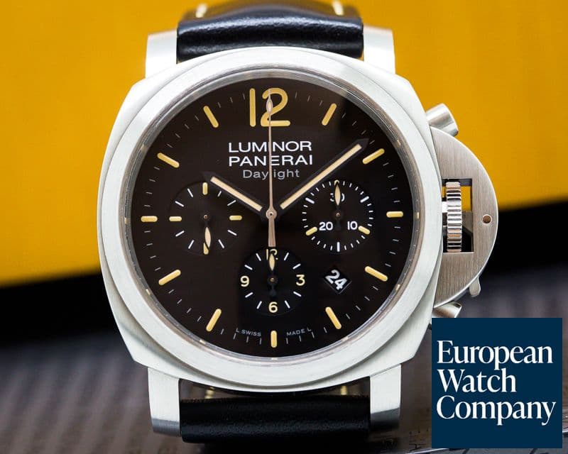 Image of Panerai Luminor Chronograph Daylight SS Black Dial
