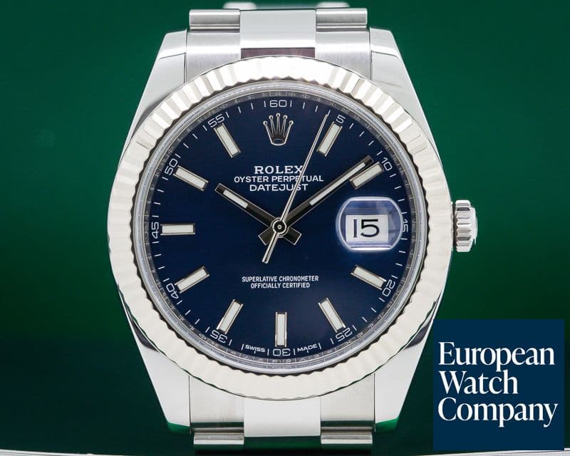 Image of Rolex Datejust 41 Blue Stick Dial SS 