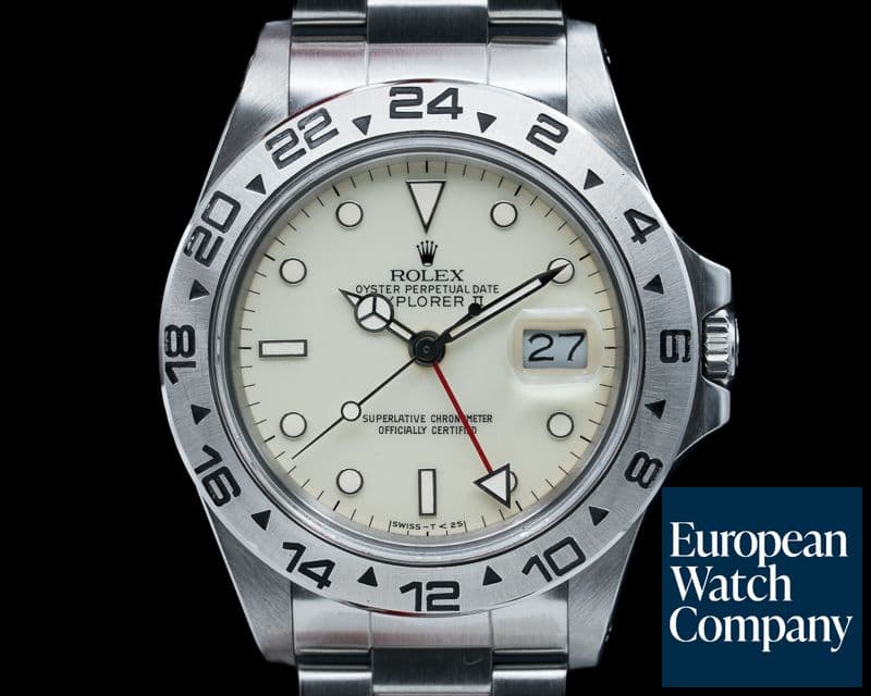 Image of Rolex Explorer II with RARE Transitional Cream Rail Dial SS NICE 