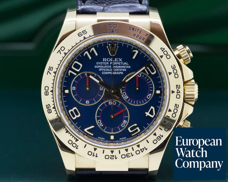 Image of Rolex Daytona 18K Yellow Gold 
Blue Dial / Black Strap
V Series (2010) 40MM