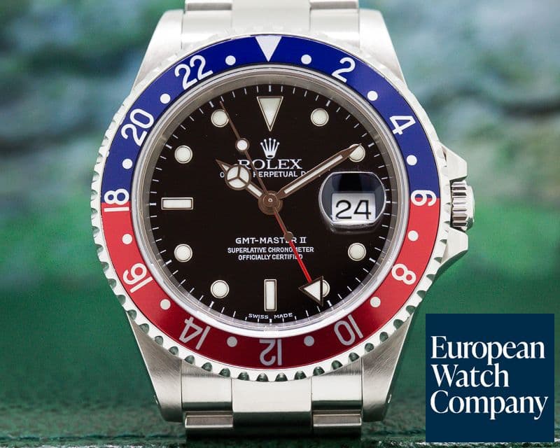 Image of Rolex GMT Master II SS Red / Blue Pepsi Bezel FULL SET 