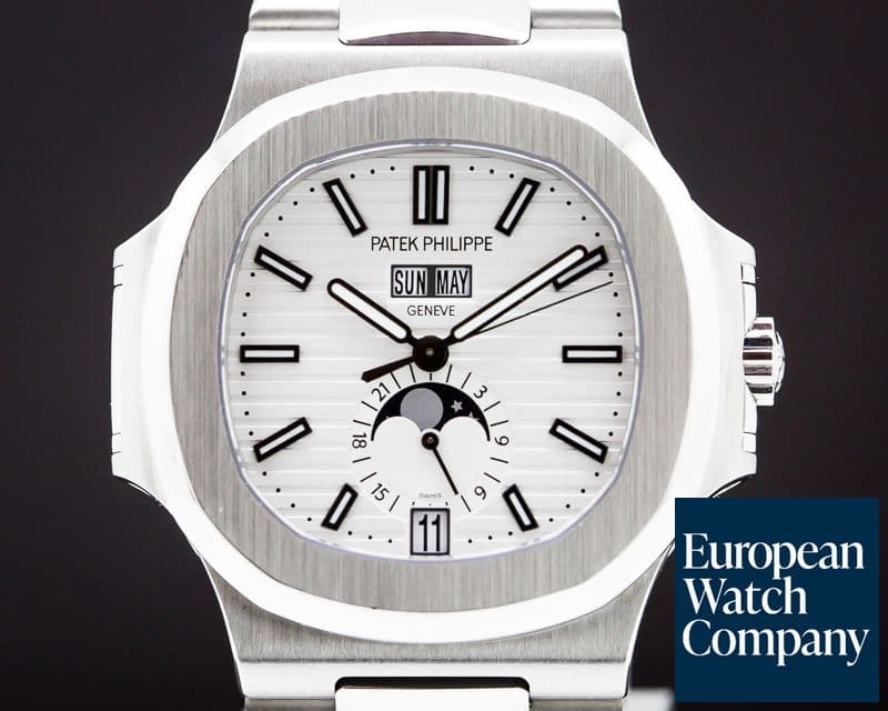 Image of Patek Philippe Nautilus Annual Calendar Moon White Dial SS / SS