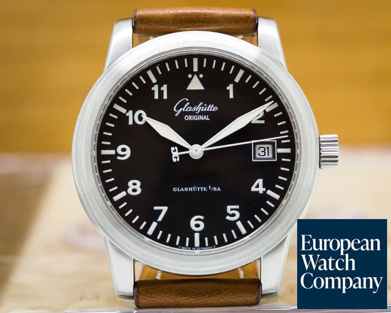 Image of Glashutte Original Senator Navigator Date SS Black Dial 