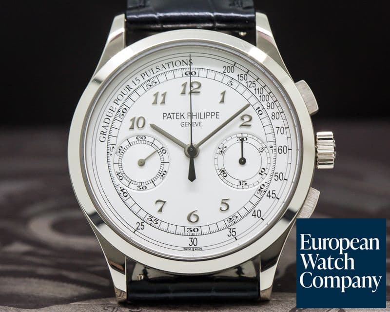 Image of Patek Philippe Chronograph 18K White Gold / Silver Pulsation 