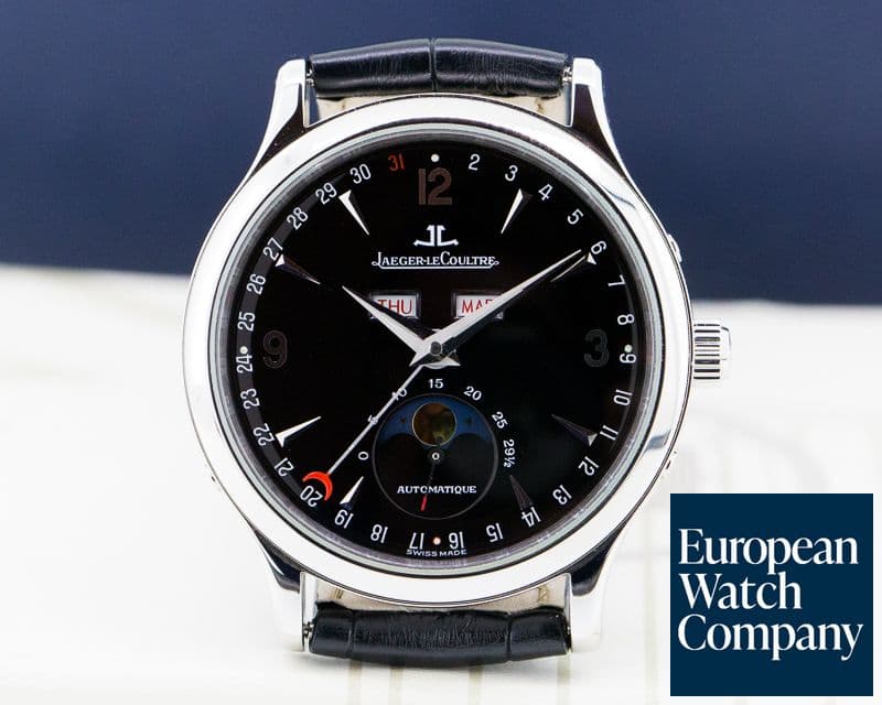 Image of Jaeger LeCoultre Master Moon SS Black Dial 