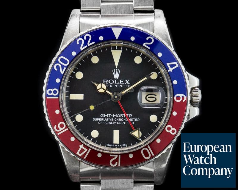 Image of Rolex GMT Master Transitional  "Pepsi Bezel" Matte Dial Circa 1980