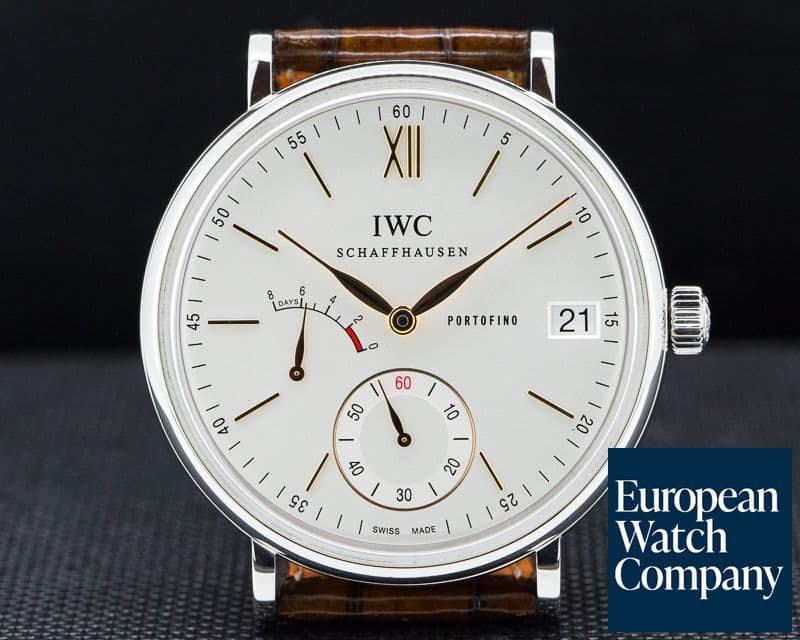 Image of IWC Portofino Hand Wound Eight Days SS Silver Dial 