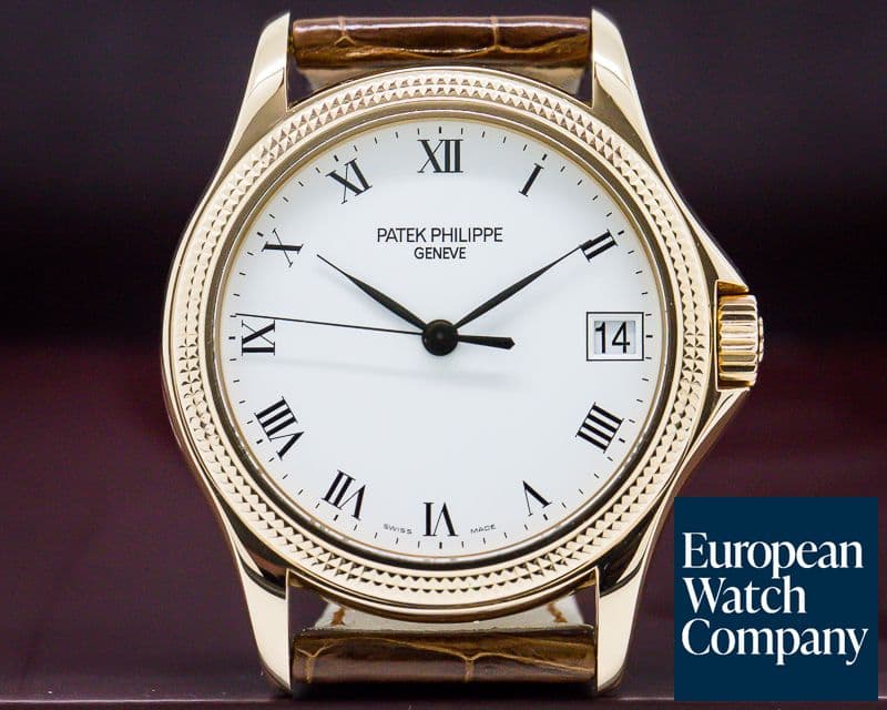 Image of Patek Philippe Calatrava 18K Rose Gold White Roman Hobnail