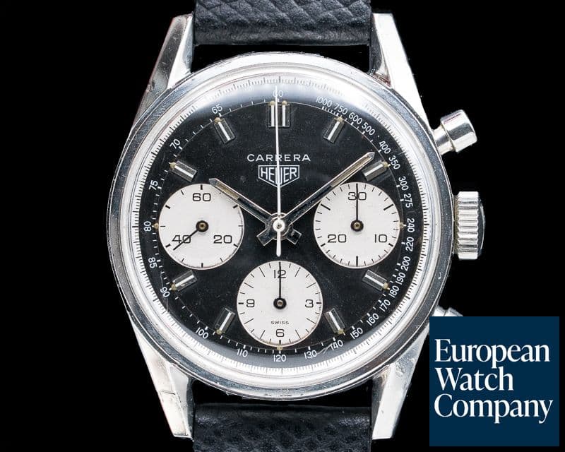Image of Heuer Vintage Carrera Reverse PANDA Dial Valjoux 72 Circa 1970s