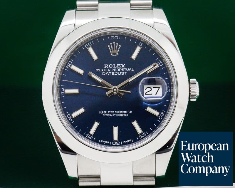Image of Rolex Datejust 41 Blue Stick Dial SS 