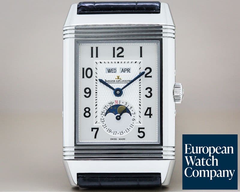 Image of Jaeger LeCoultre Reverso Grande Calendar SS Silver Dial 
