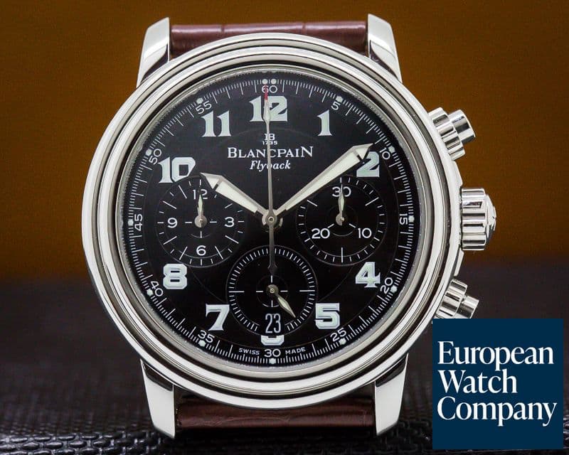Image of Blancpain Leman Flyback Chronograph Black Dial SS 