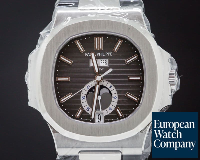 Image of Patek Philippe Nautilus Annual Calendar Moon SS Grey Dial UNWORN