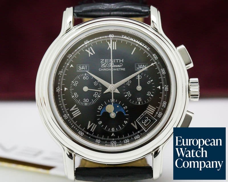 Image of Zenith Chronomaster T El Primero Moon Black Dial SS 