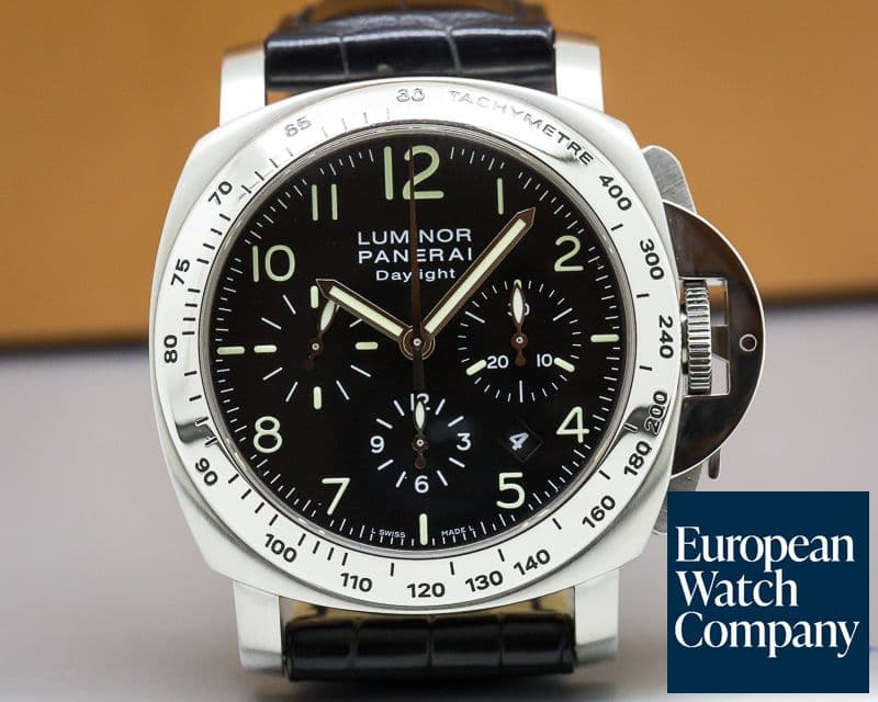 Image of Panerai Luminor Chronograph Daylight SS Black Dial