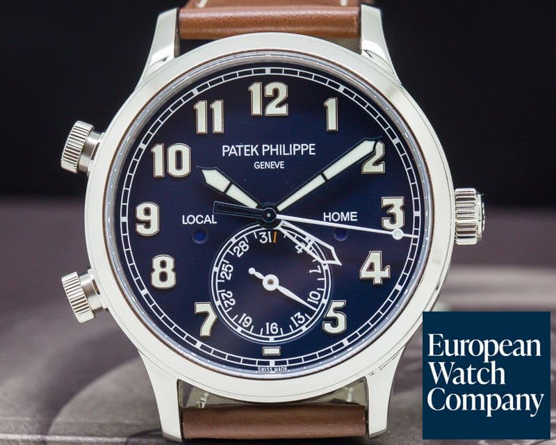 Image of Patek Philippe Calatrava Pilot Travel Time 18k White Gold 