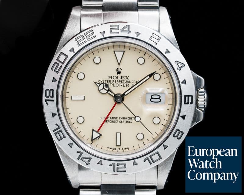 Image of Rolex Explorer II with RARE Transitional Cream Rail Dial SS FULL SET