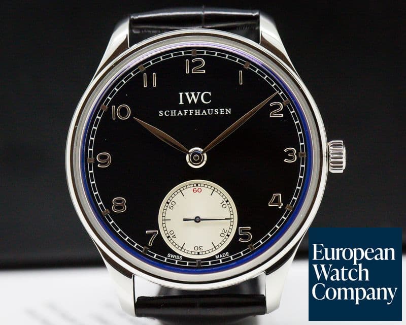 Image of IWC Portuguese Hand Wound SS Black Dial 