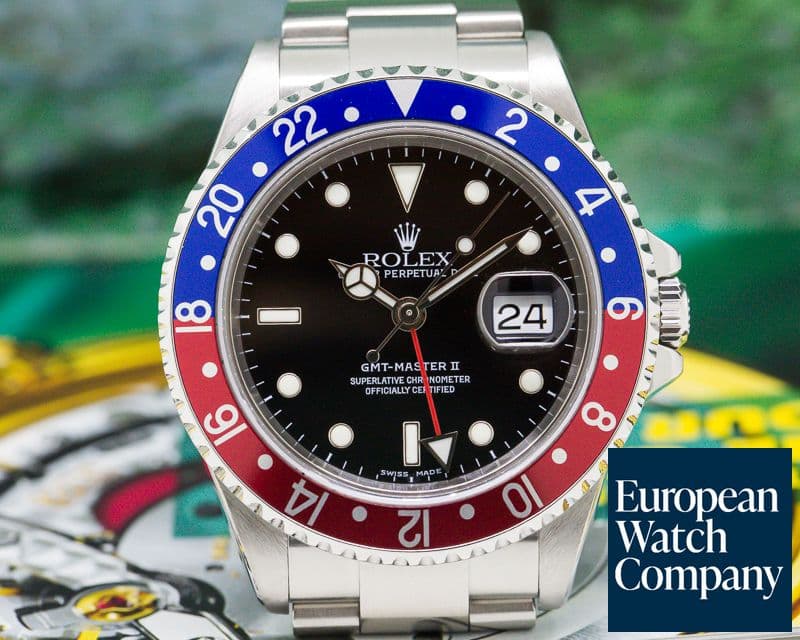 Image of Rolex GMT Master II SS Red / Blue Pepsi Bezel FULL SET 